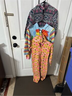 Pink Emoji One-Piece Pajama Jumpsuit